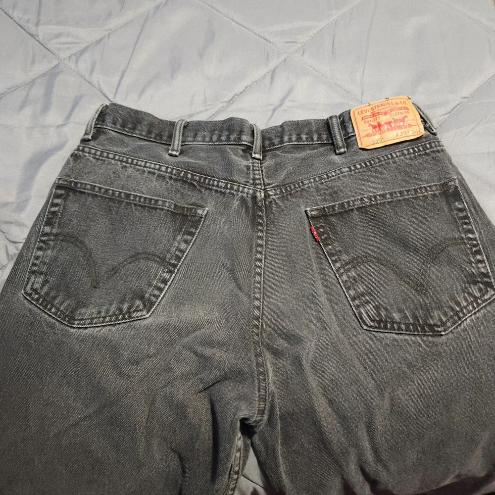 Levi's 550 Men's Jeans 38x34 Actual 37x32.5 Relaxed Fit Black 100% Cotton